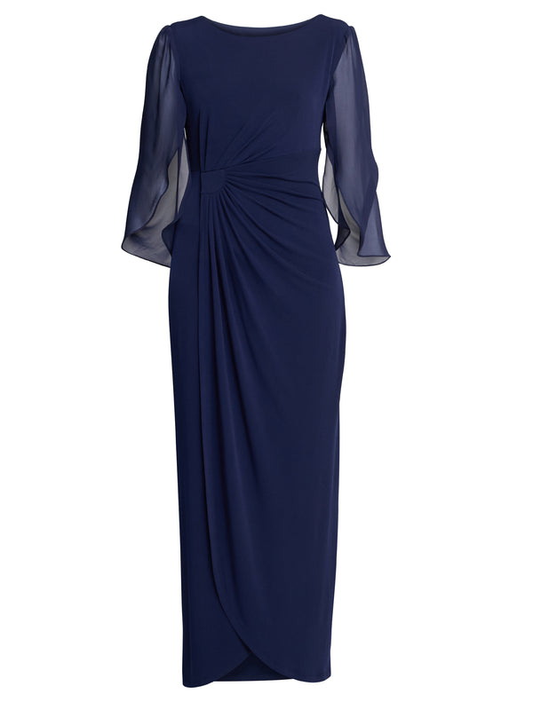 Iulia Jersey And Chiffon Wrap Dress
