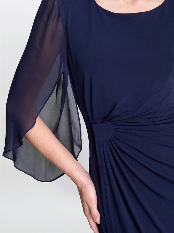 Iulia Jersey And Chiffon Wrap Dress