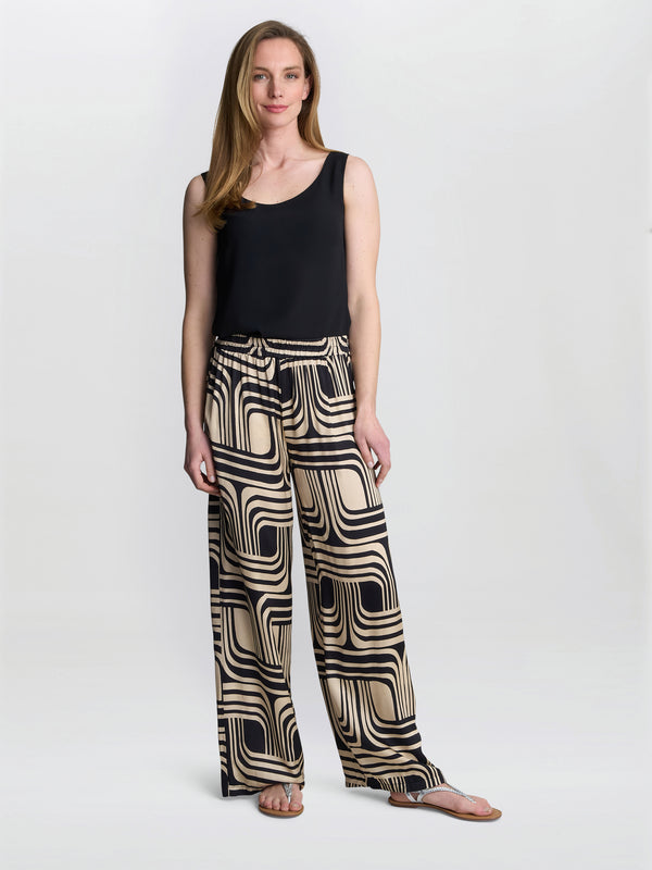 Quinn Satin Pull On Wide Leg Trouser