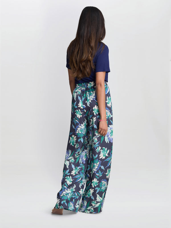 Quinn Satin Pull On Wide Leg Trouser