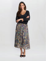 Pleated Jacquard Skirt
