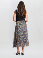 Pleated Jacquard Skirt