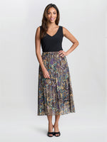 Pleated Jacquard Skirt
