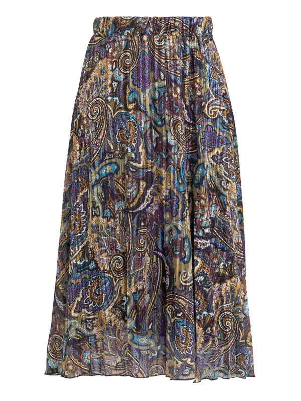 Pleated Jacquard Skirt