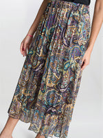 Pleated Jacquard Skirt