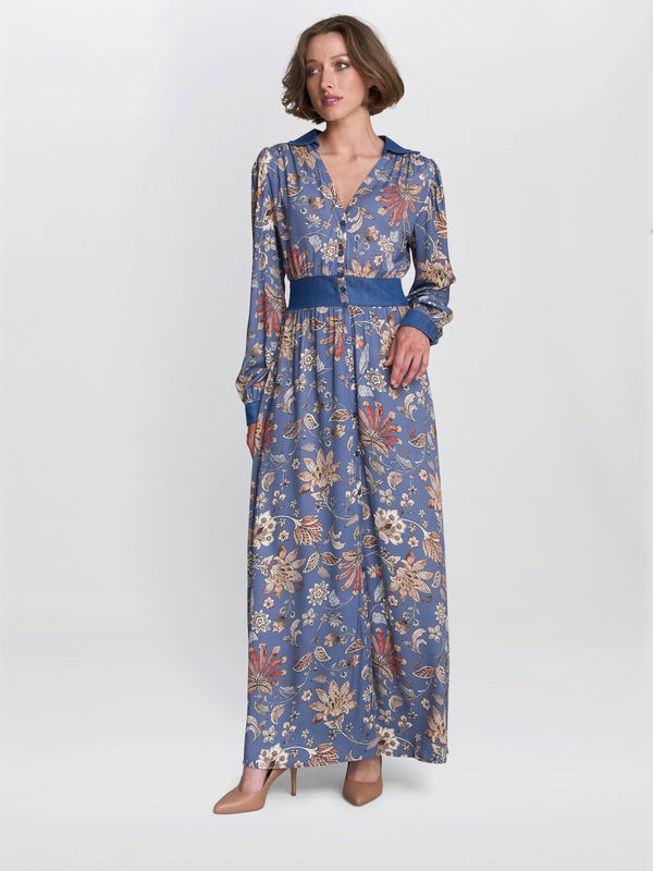 Regina Waisted Chambray Detail Dress