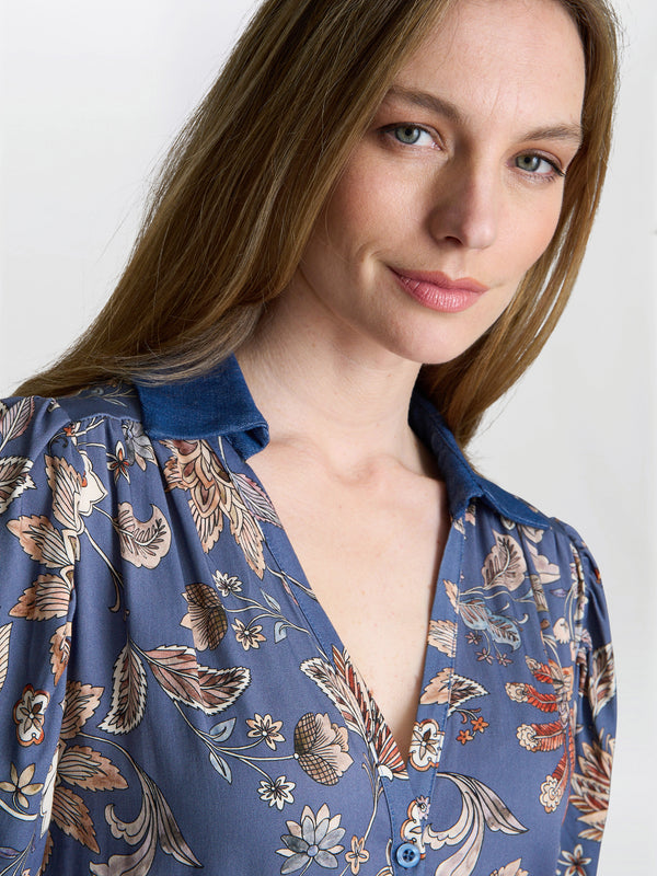 Regina Waisted Chambray Detail Dress