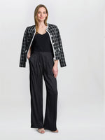 Sabine Satin Jacquard Pull On Trouser