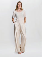Sabine Satin Jacquard Pull On Trouser