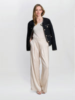Sabine Satin Jacquard Pull On Trouser