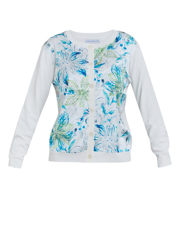 Vilma Floral Satin Front Cardigan