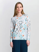 Violetta Floral Print Sweater With Diamante Details