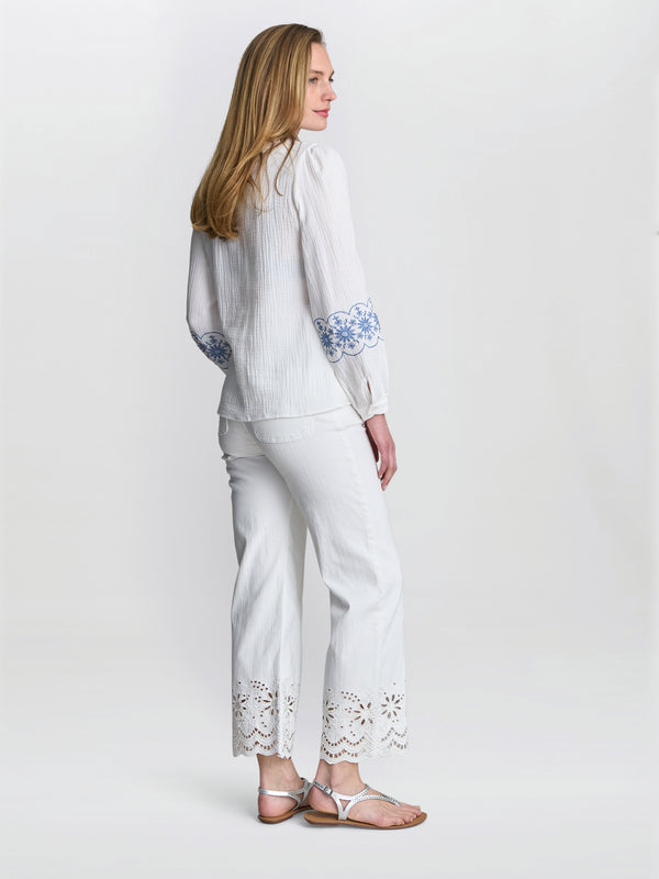 Clare Cotton Muslin Embroidered Shirt
