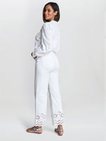 Cindi Embroidered Cotton Collarless Shirt