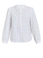 Cindi Embroidered Cotton Collarless Shirt