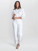 Cindi Embroidered Cotton Collarless Shirt