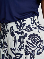 Debbi Navy White Floral Skirt