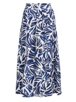 Enid Abstract Print Elastic Waist Skirt