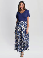 Enid Abstract Print Elastic Waist Skirt
