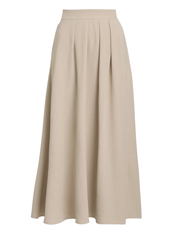 Ethel Beige Elastic Waist Skirt