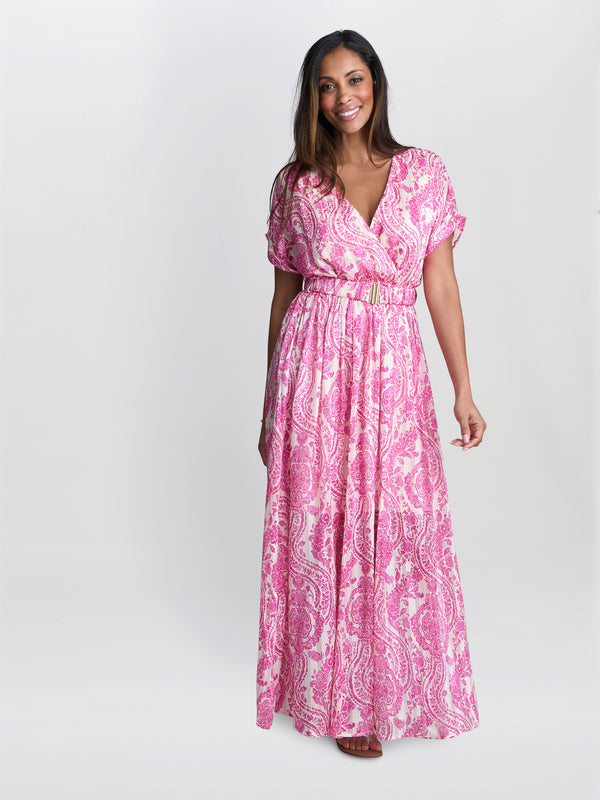 Dotty Elastic Waist Maxi Dress