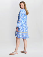 Eva Marie Collarless Shirt Dress