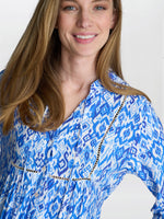 Eva Marie Collarless Shirt Dress