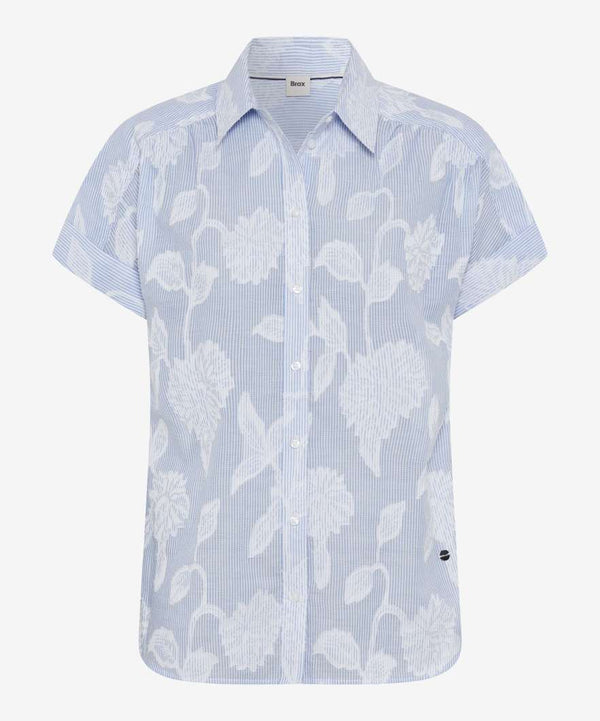 Brax VIV Stripe Blouse with Floral Design