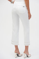 Joseph Ribkoff Stretch Straight Crop Pull-On Jeans with Beading