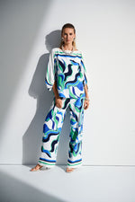 Joseph Ribkoff Woven Abstract Print Wide-Leg Pants
