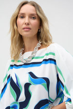 Joseph Ribkoff Woven Abstract Print Boxy Top