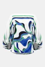 Joseph Ribkoff Woven Abstract Print Boxy Top