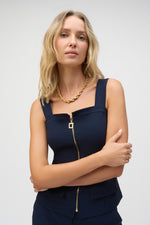 Joseph Ribkoff Lux Twill Bustier Fitted Top