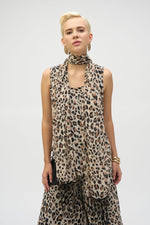 Joseph Ribkoff Chiffon Animal Print Reversible A-Line Tunic