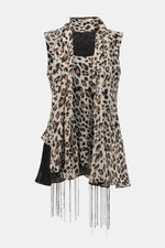 Joseph Ribkoff Chiffon Animal Print Reversible A-Line Tunic