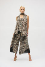 Joseph Ribkoff Chiffon Animal Print Reversible Culotte Pants