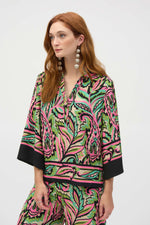 Joseph Ribkoff Woven Paisley Print Boxy Top