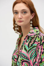 Joseph Ribkoff Woven Paisley Print Boxy Top