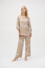 Joseph Ribkoff Abstract Jacquard Sweater Knit Pullover