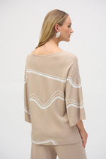 Joseph Ribkoff Abstract Jacquard Sweater Knit Pullover