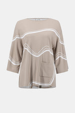 Joseph Ribkoff Abstract Jacquard Sweater Knit Pullover