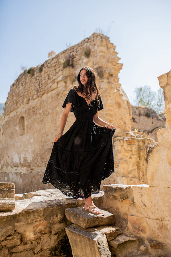 Piti Cuiti Sicilia Black Maxi Dress