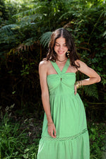 Piti Cuiti Samsara Green Halter Maxi Dress