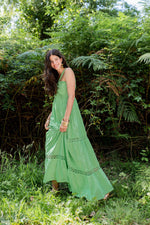 Piti Cuiti Samsara Green Halter Maxi Dress