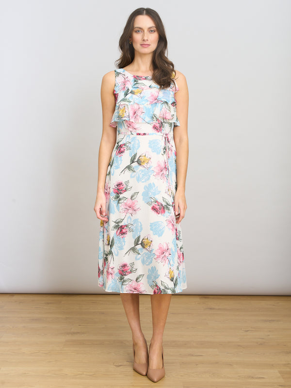 Tulisa Sleeveless Floral Midi Dress