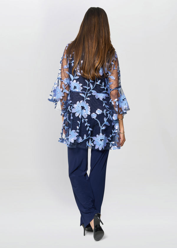 Dorris Three Piece Trouser Suit With Embroidered Jacket