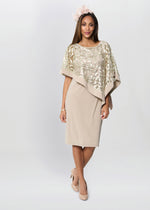 Darlene Embroidered Cape Dress