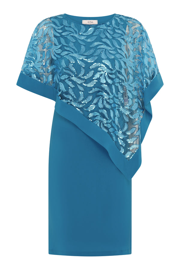 Darlene Embroidered Cape Dress