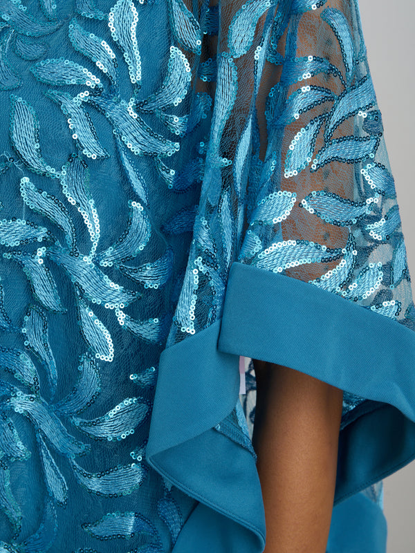 Darlene Embroidered Cape Dress