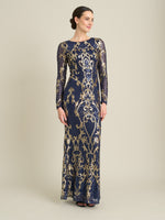 Electra Long Sleeve Beaded Maxi Dress